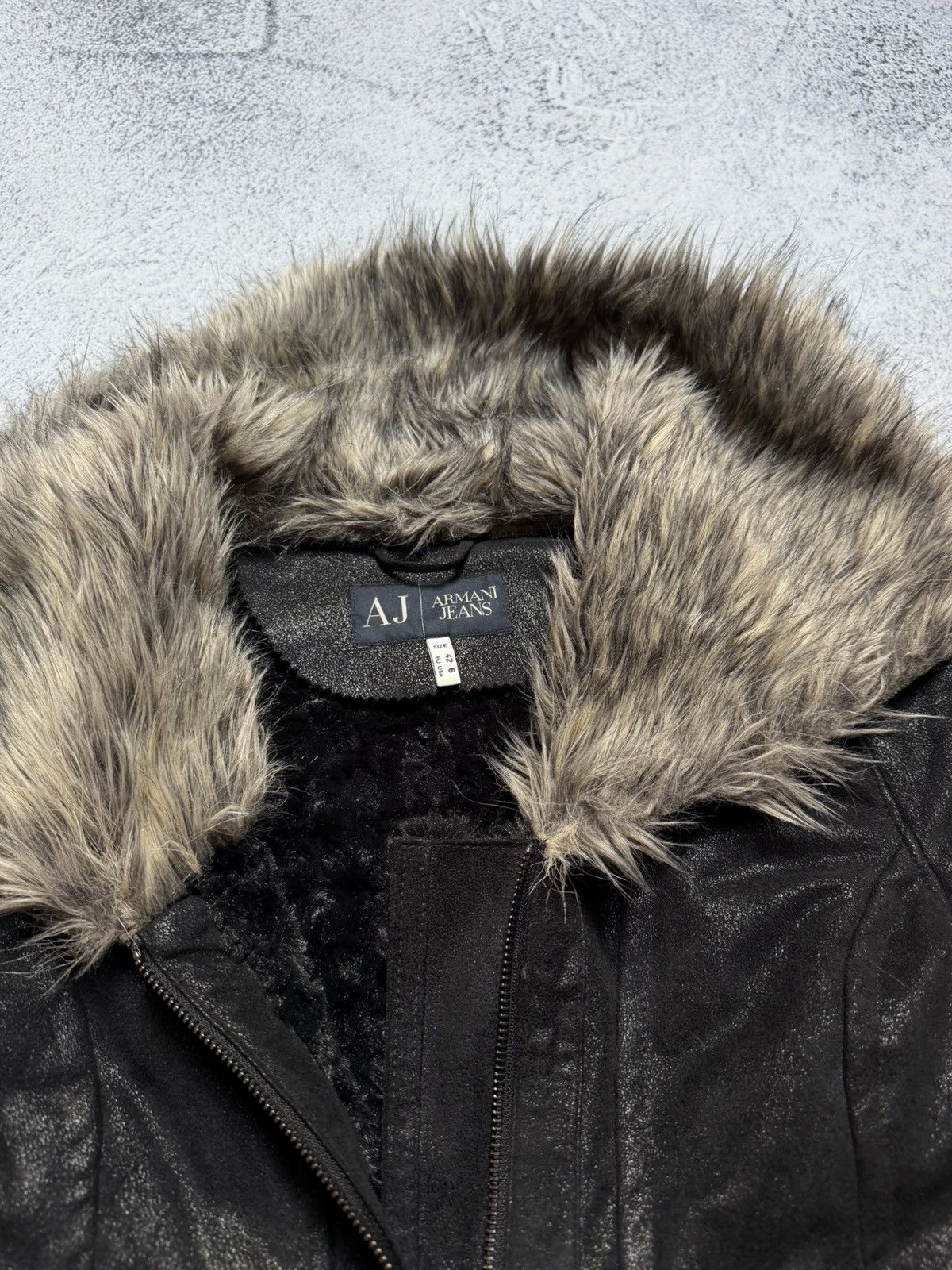 Giorgio Armani Rare! Rick Owens Style Faux Fur Short Jacket Y2K Opium Size M / US 6-8 / IT 42-44 - 6 Thumbnail