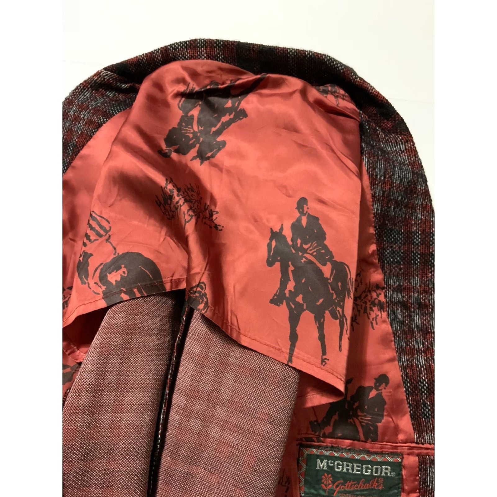 Vintage VINTAGE Mcgregor Gottschalks Shadow Plaid Wool Tweed Sports Blazer Jacket 60s 70s Size 40 Size 40R - 7 Thumbnail