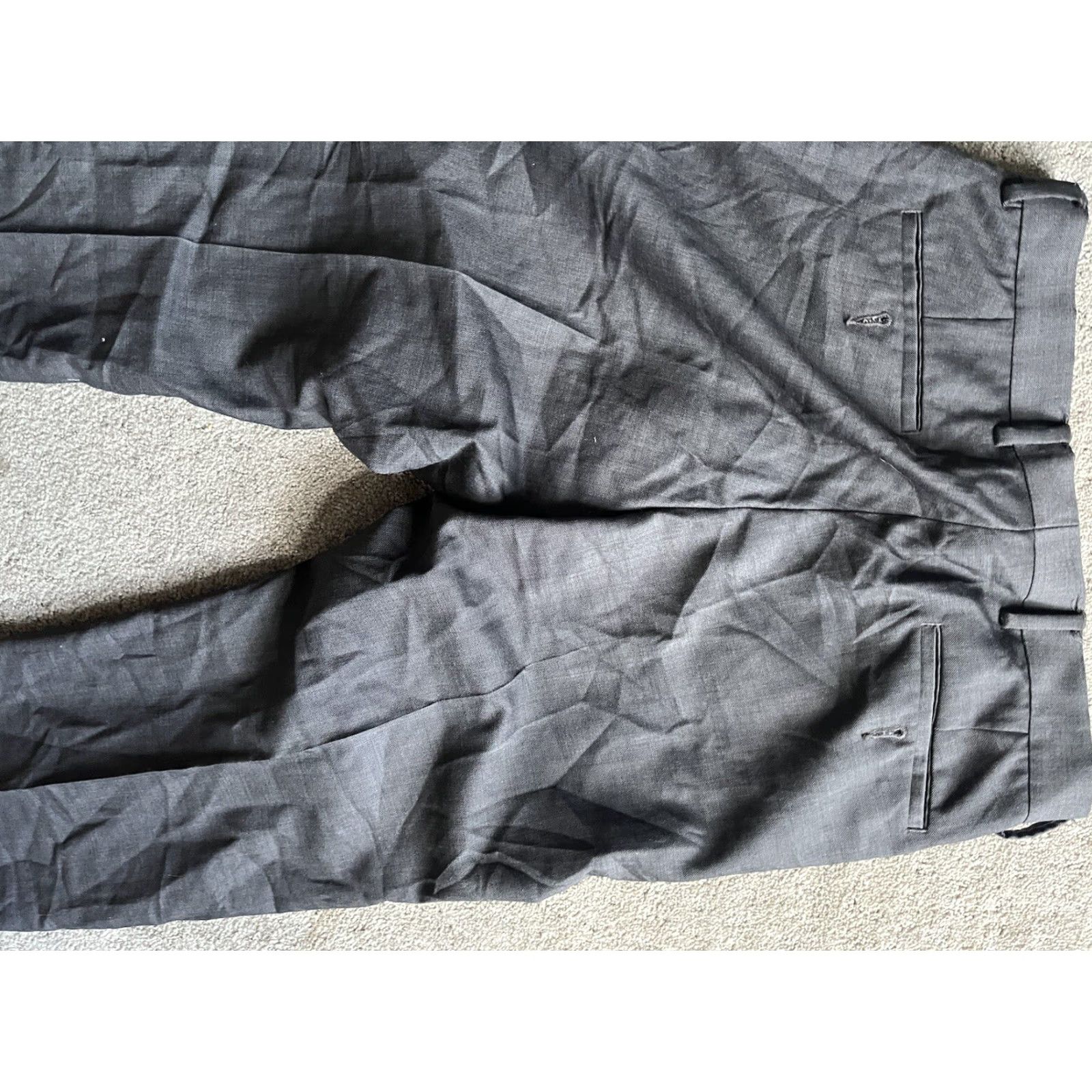 Saks Fifth Avenue Saks Fifth Avenue Dress Pants Men's 32x28 Gray Wool Flat Front Regular Fit Size US 32 / EU 48 - 4 Thumbnail