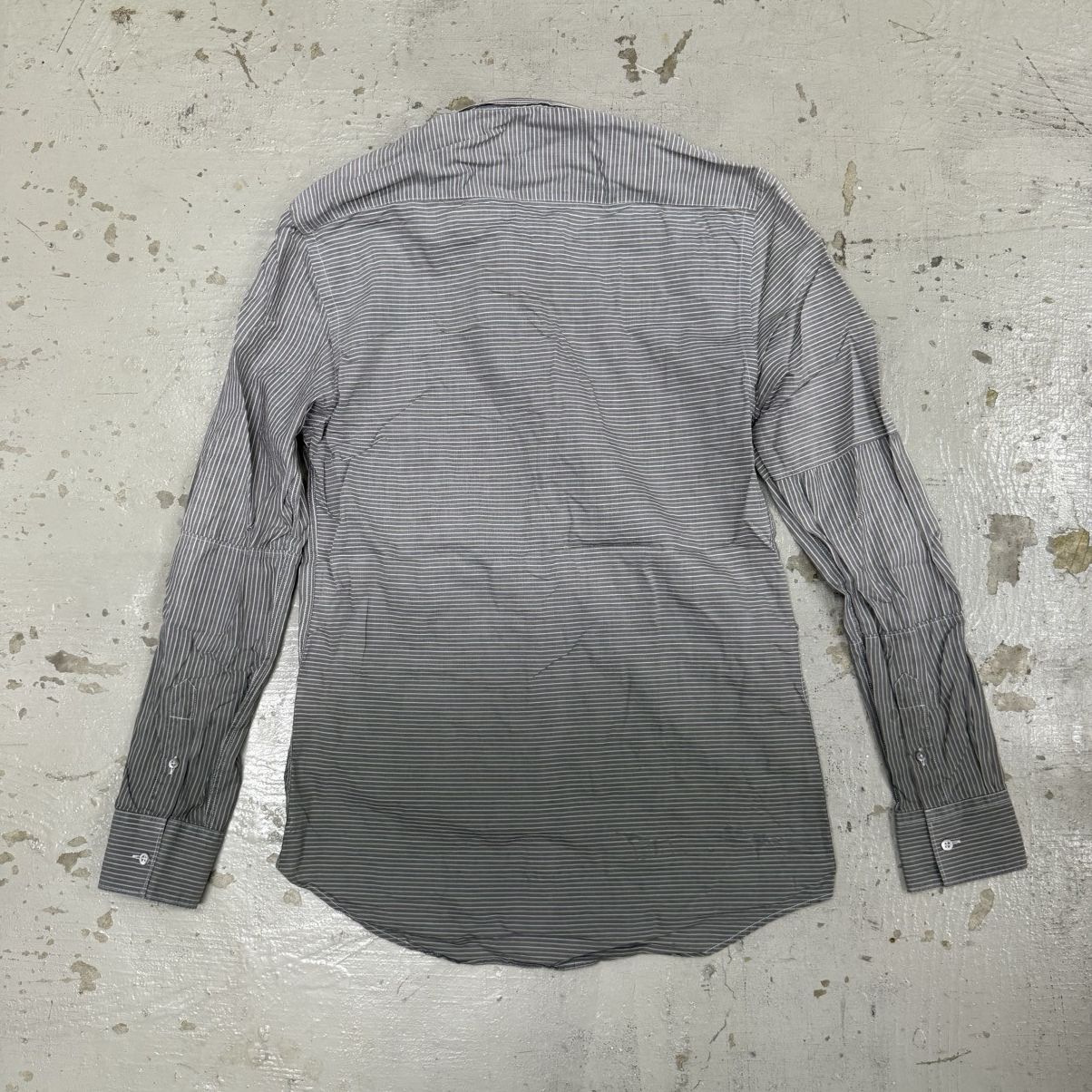 Neil Barrett Neil Barret Dipped Creased Stripe Popeline Shirts Size US XXS / EU 40 - 9 Thumbnail
