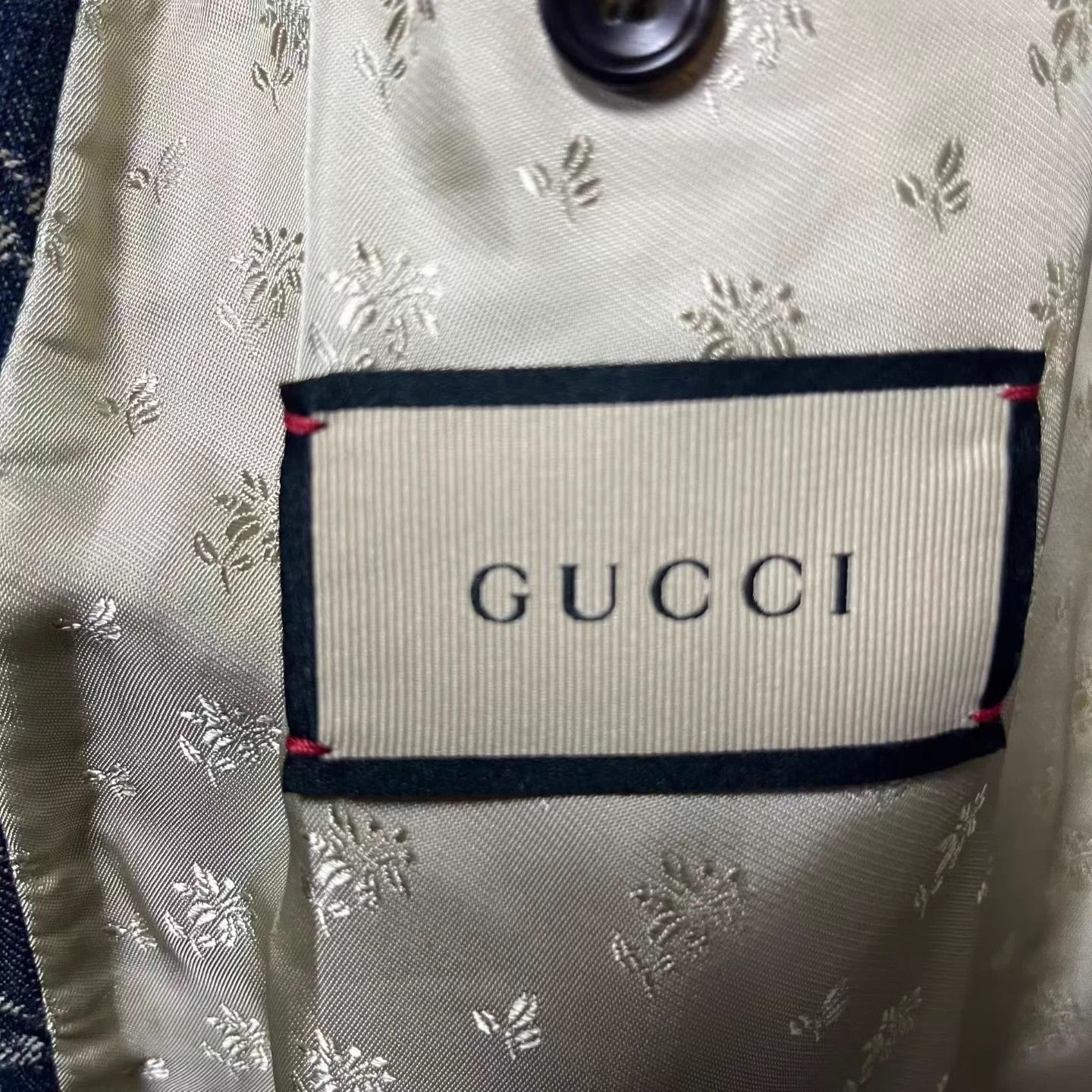 Gucci Gucci Blue Logo Print Paneled Flight Jacket Size US M / EU 48-50 / 2 - 5 Thumbnail