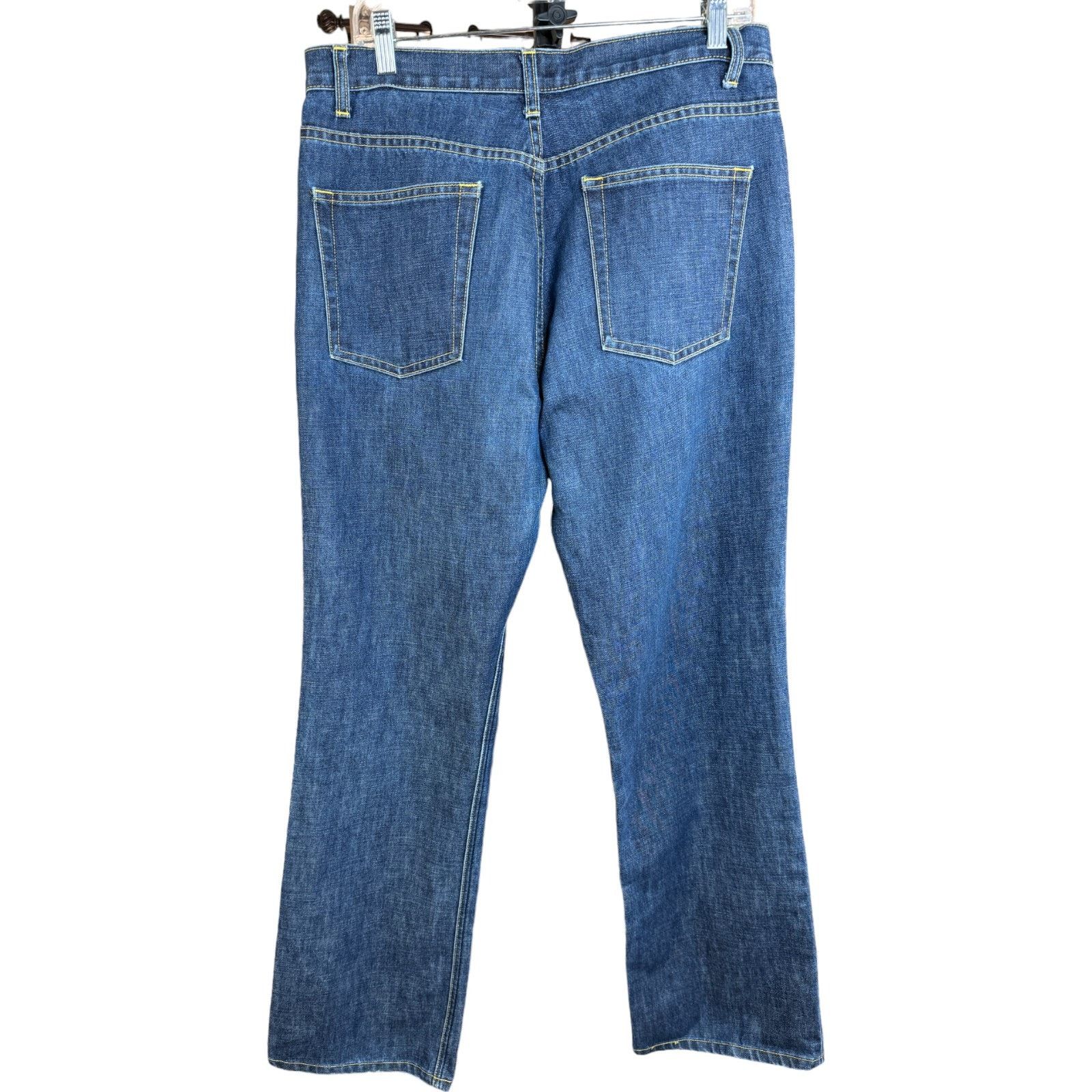 J.Crew J. Crew Dark Wash Button-Fly Boot Cut Jeans 14L 5-Pocket Size 36" / US 14 / IT 50 - 5 Thumbnail
