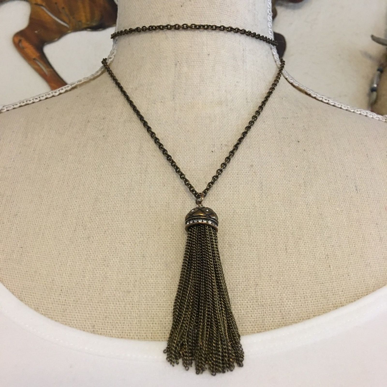 J.Crew J Crew acorn chain tassel rhinestone necklace Size ONE SIZE - 2 Thumbnail