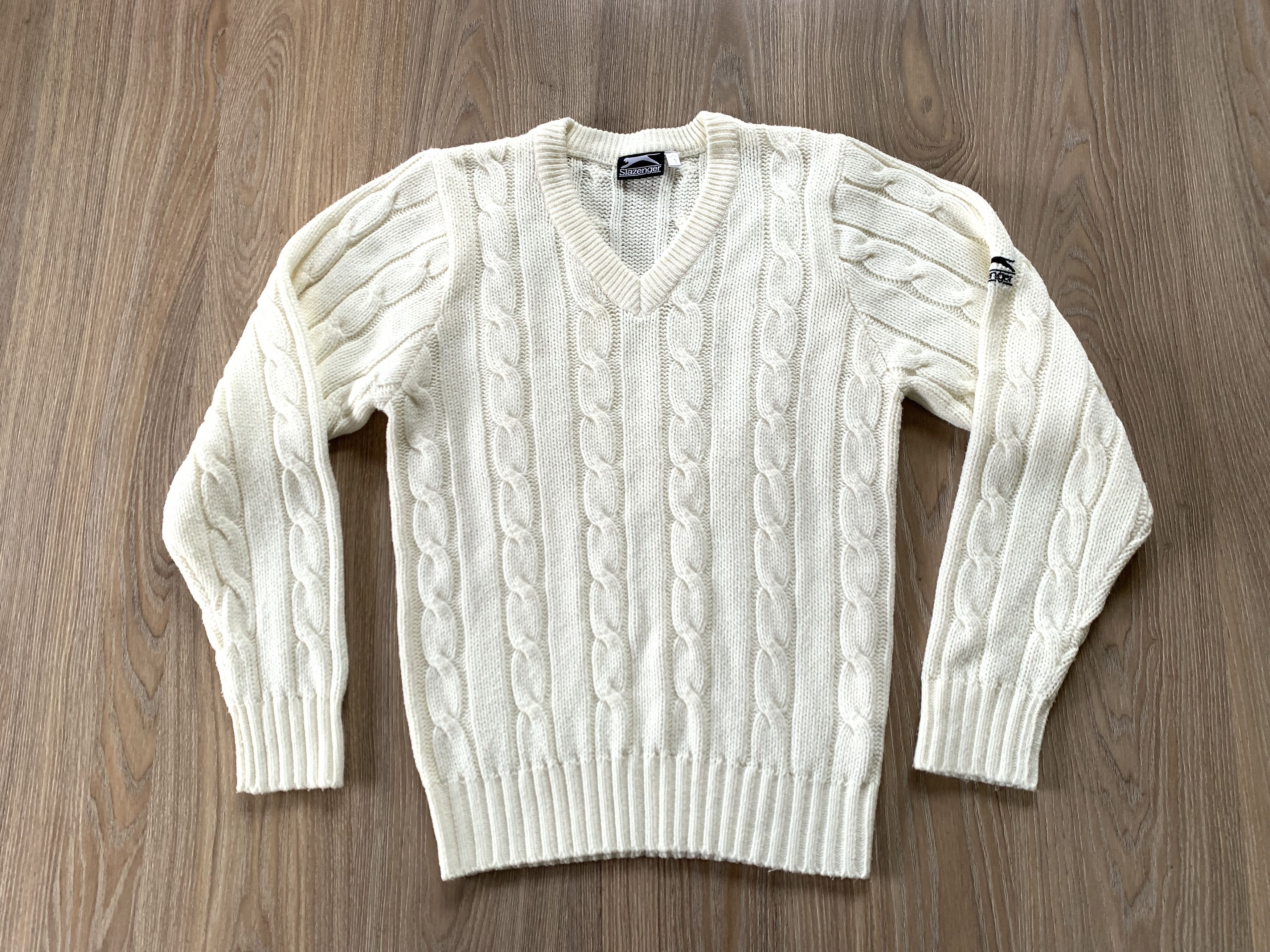 Designer × Vintage Vintage Slazenger Knit Wool Sweater Size US M / EU 48-50 / 2 - 2 Thumbnail