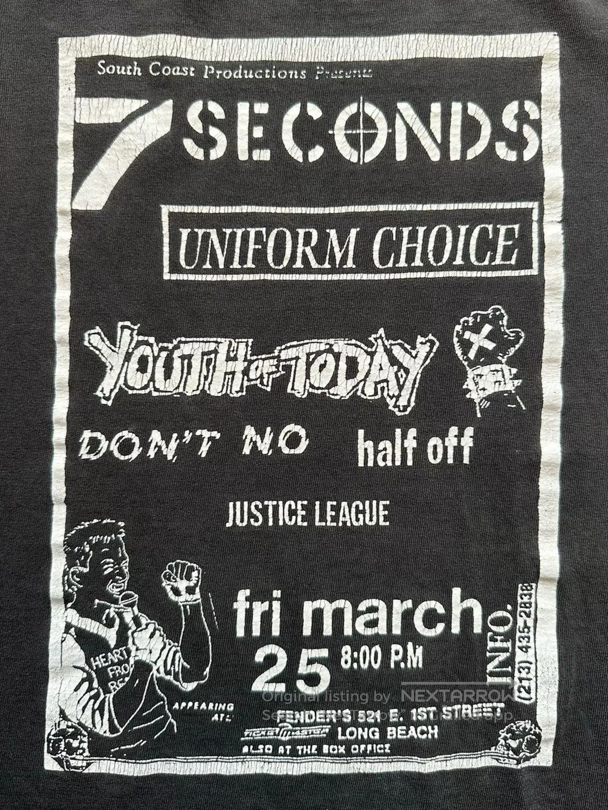 Vintage 7 Seconds 90s Vintage Youth Tee. Size US M / EU 48-50 / 2 - 5 Thumbnail