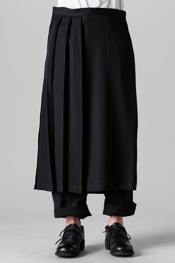 image of Yohji Yamamoto Pour Homme 23Ss Wrap Skirt in Black, Men's (Size 36)