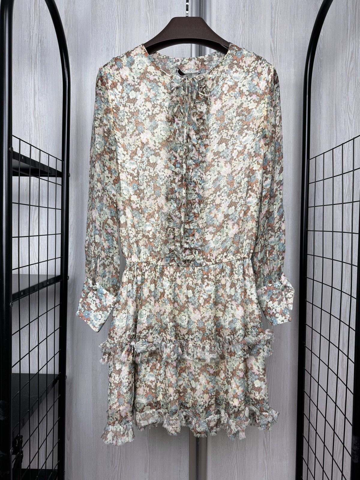 Stella McCartney Stella McCartney Ruffled Floral Silk Georgette Mini Dress Size S / US 4 / IT 40 - 2 Thumbnail