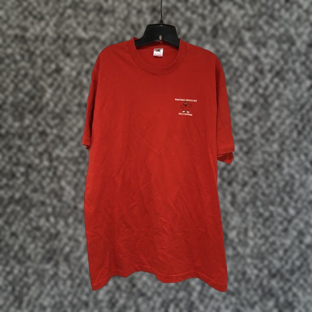 Fruit Of The Loom VINTAGE Western Kentucky Hilltoppers T Shirt XL Red Men Crew Neck Short Sleeve College 90s Sports University USA Size US XL / EU 56 / 4 - 1 Thumbnail