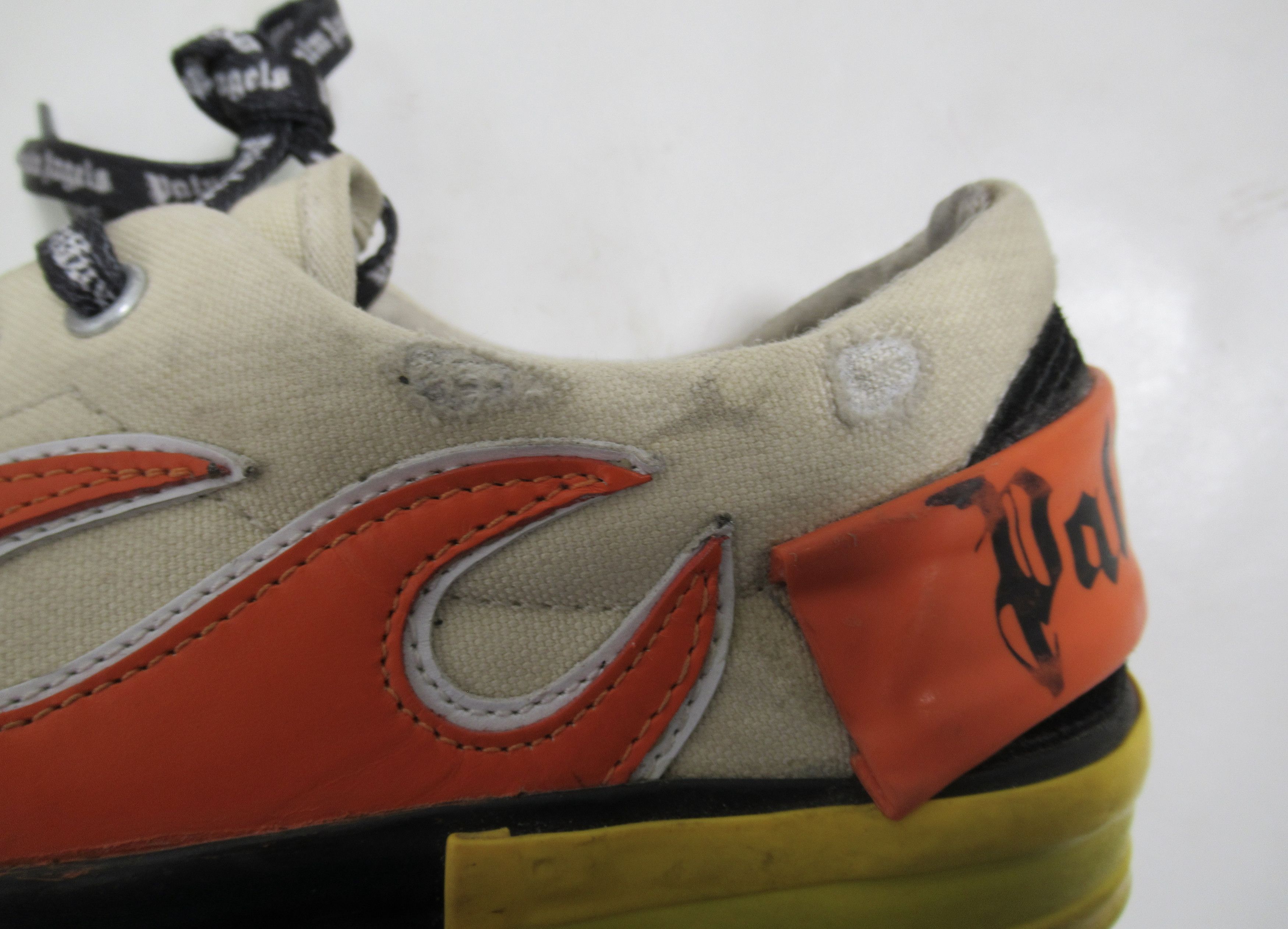 Palm Angels Palm Angels Men's Canvas Flame Sneakers Beige Black Orange Size US 8 / EU 41 - 11 Thumbnail