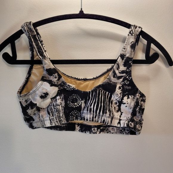 Vintage Jacques Moret Vintage Black & White Crop Top Sport Bra - M Size M / US 6-8 / IT 42-44 - 2 Thumbnail