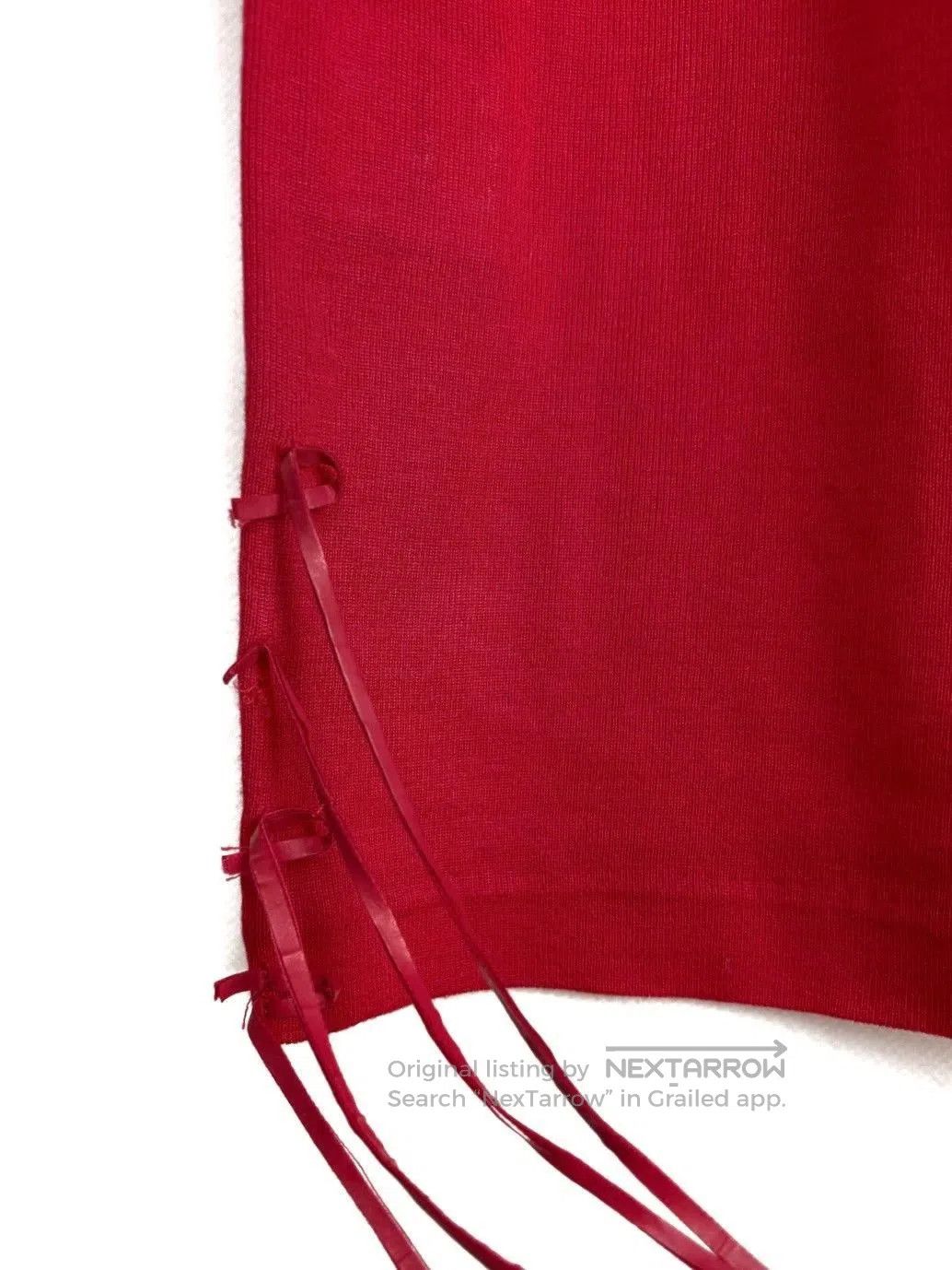 Dior Red Sleeveless Top with Side Tassel Details. Size US S / EU 44-46 / 1 - 5 Thumbnail