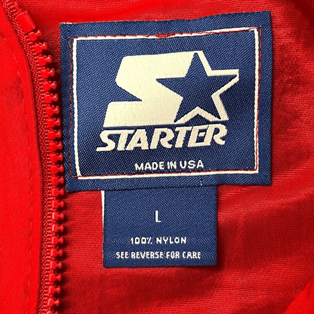 Starter VINTAGE Starter Jacket Maryland Terrapins Terps Quarter Zip Pullover Unisex Adults L Red Black Nylon Made in USA Size US L / EU 52-54 / 3 - 7 Thumbnail