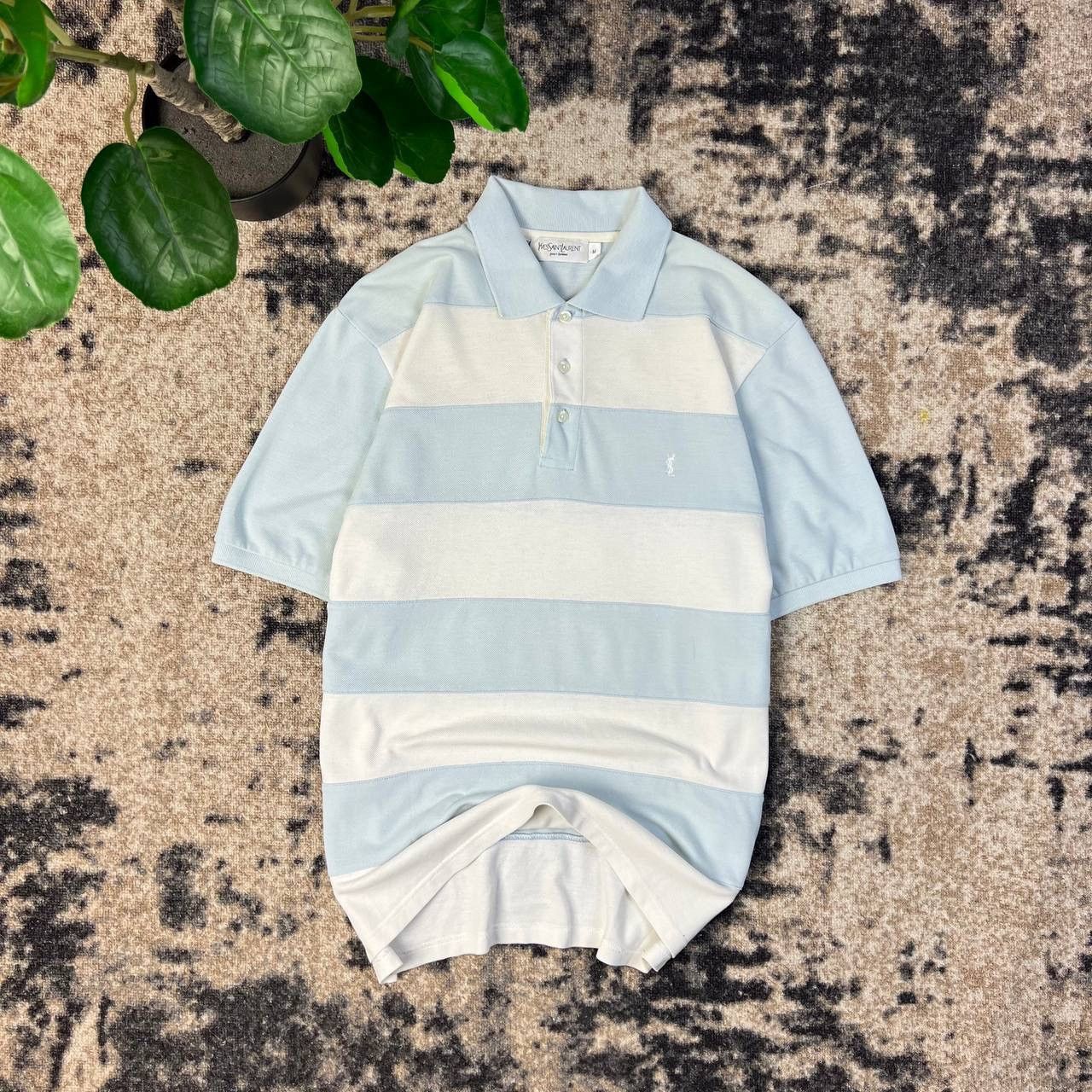 Yves Saint Laurent Yves Saint Laurent Vintage Y2K Luxury Striped Polo T-Shirt Size US M / EU 48-50 / 2 - 1 Thumbnail
