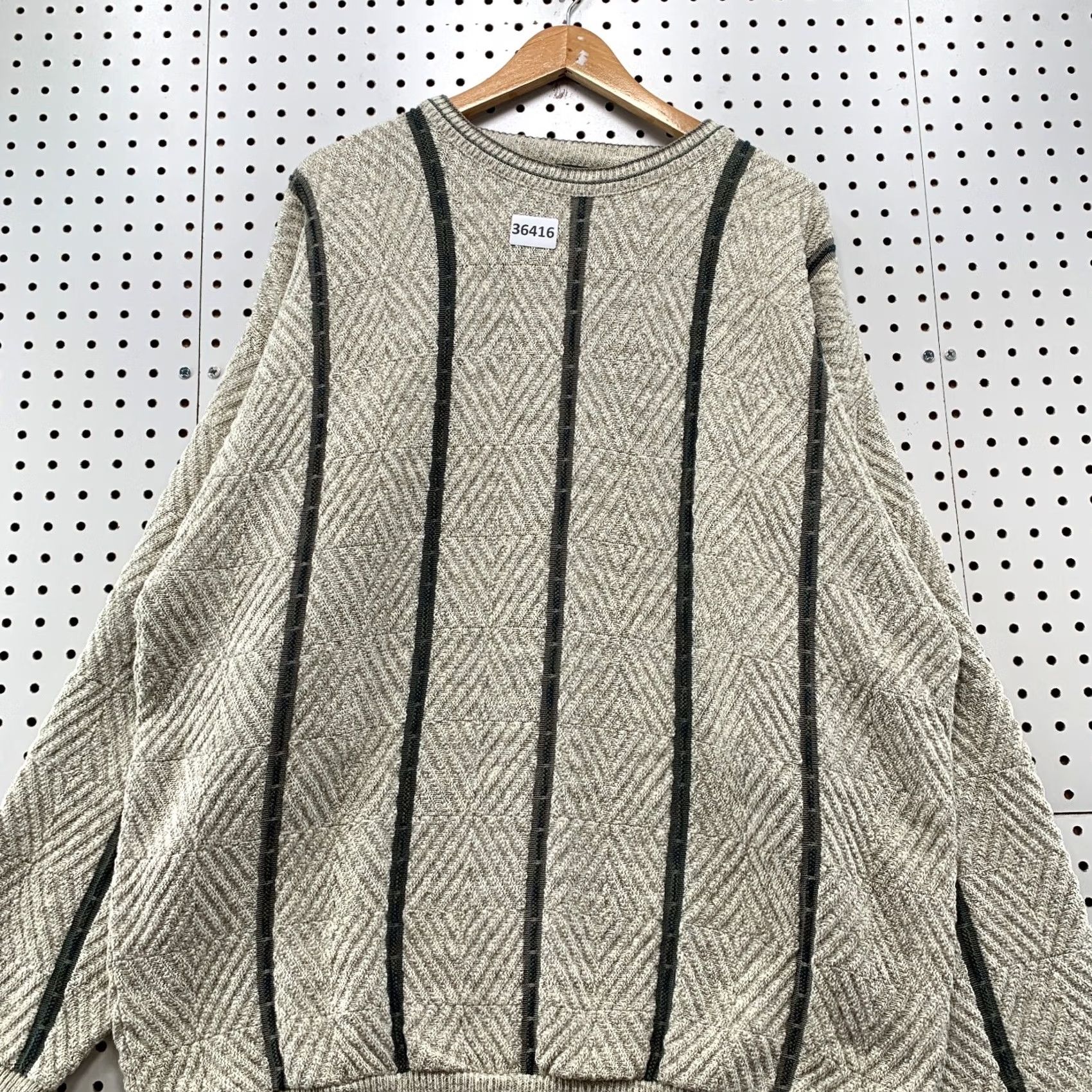 Croft & Barrow VINTAGE Croft & Barrow Sweater Mens XL Beige Striped Made USA Size US XL / EU 56 / 4 - 5 Thumbnail