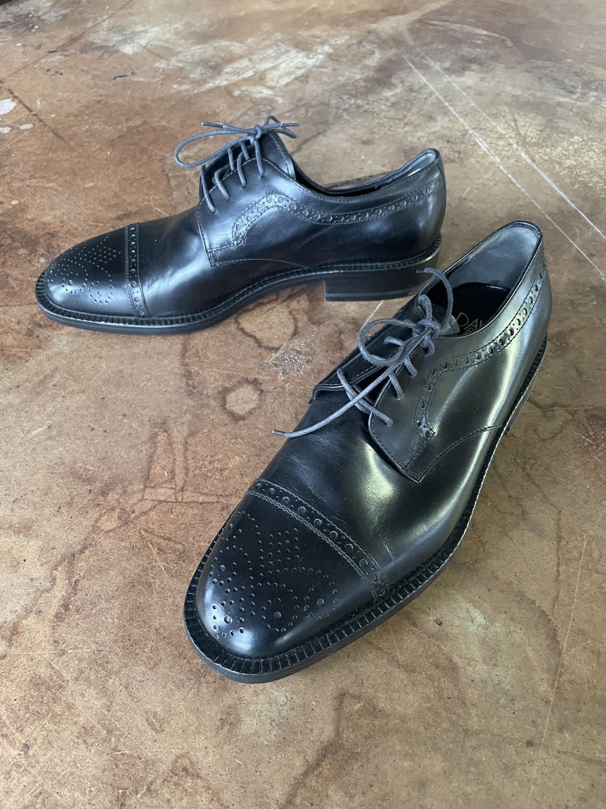 Vintage David & Joan Couture Men’s black leather brogues Size US 9.5 / EU 42-43 - 4 Thumbnail