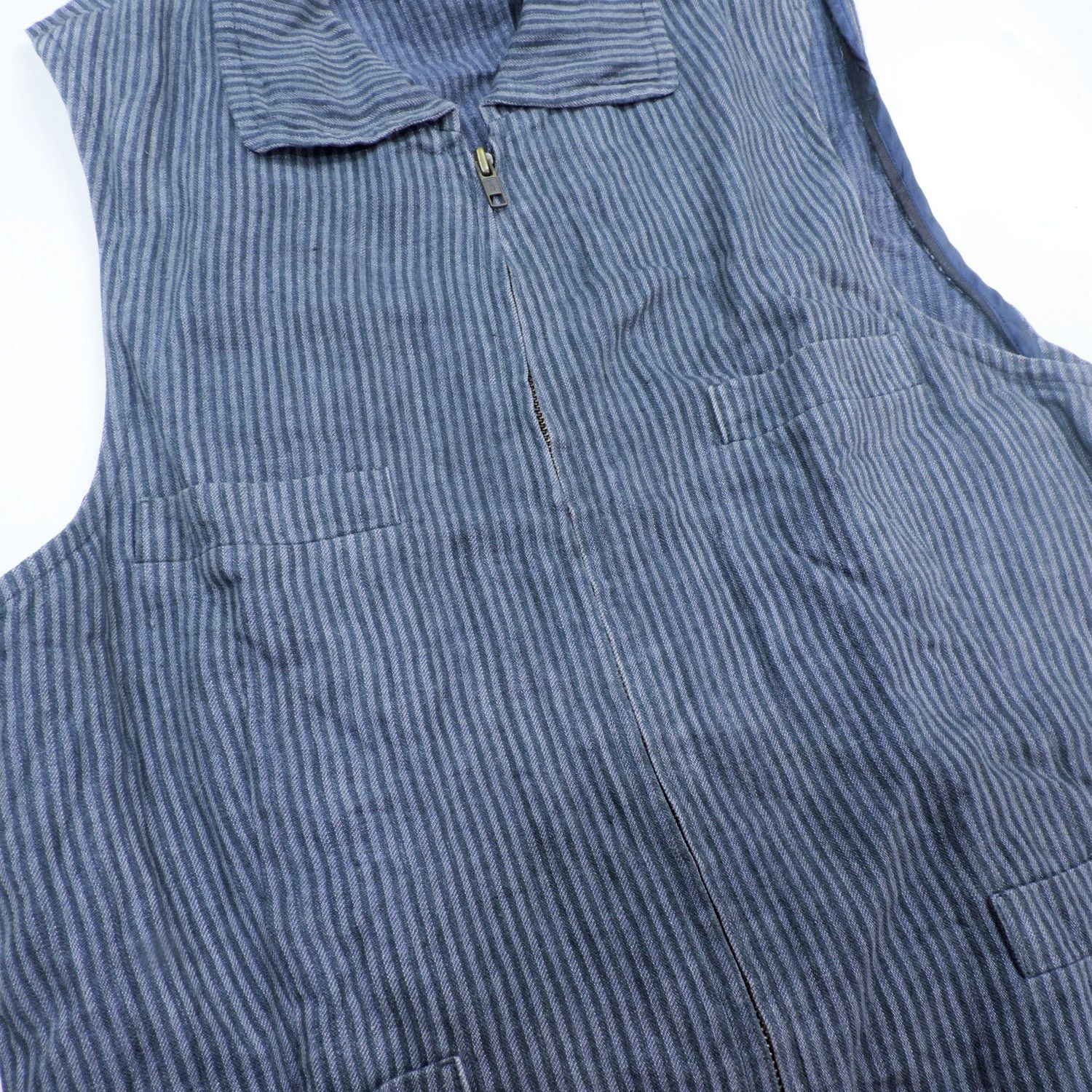 Romeo Gigli ROMEO GIGLI WABASH STRIPED DENIM VEST Size US L / EU 52-54 / 3 - 6 Thumbnail