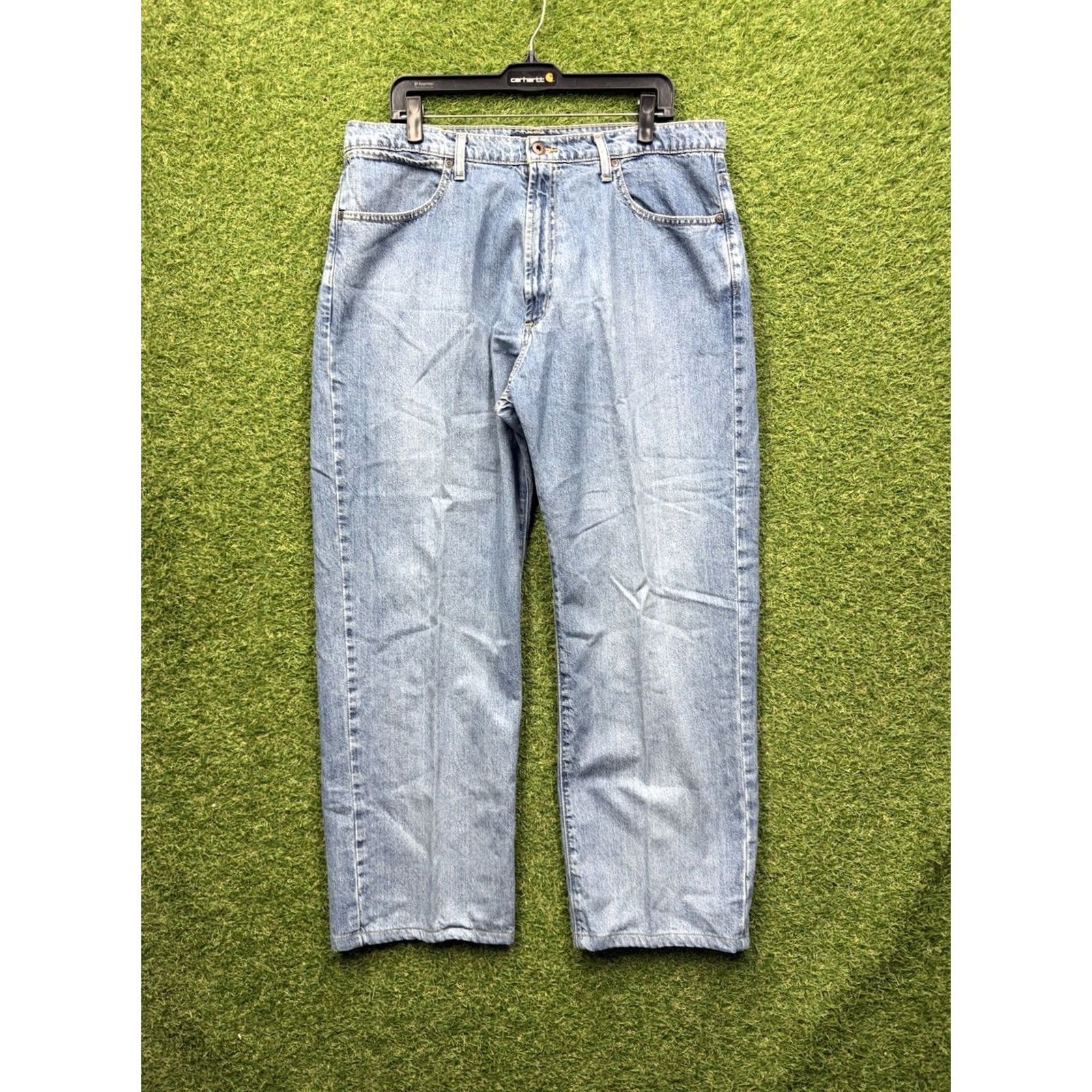 Polo Ralph Lauren Polo Ralph Lauren Hampton Jeans Mens 36x30 Relaxed Straight Light Wash Denim 5-Pocket Logo 90s Preppy Style Mens Jeans Size US M / EU 48-50 / 2 - 2 Thumbnail