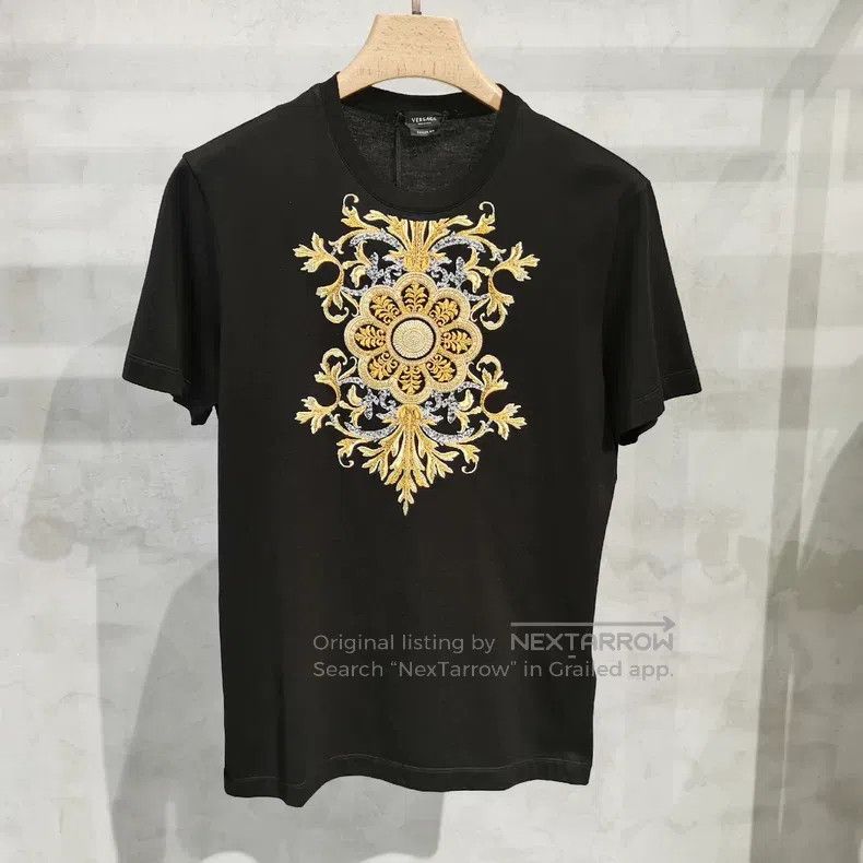 Versace Versace Black men's embroidered print casual short-sleeved Size US S / EU 44-46 / 1 - 1 Thumbnail
