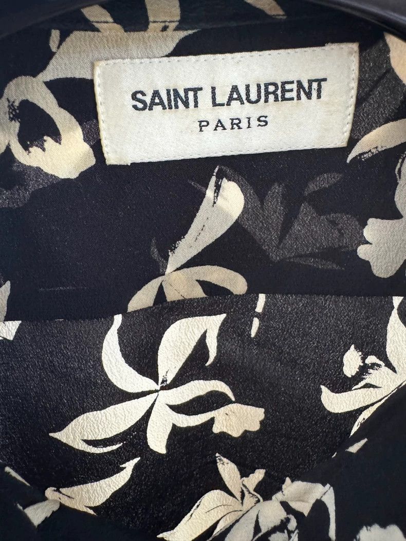 Saint Laurent Paris Saint Laurent Silk Floral Short Sleeve Shirt- Size US XL / EU 56 / 4 - 2 Thumbnail
