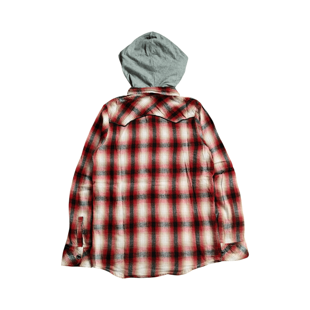 If Six Was Nine × Japanese Brand × Le Grande Bleu (L.G.B.) Wing Spread Plaid Flannel Hoodie Shirt LGB Style Size US M / EU 48-50 / 2 - 2 Thumbnail