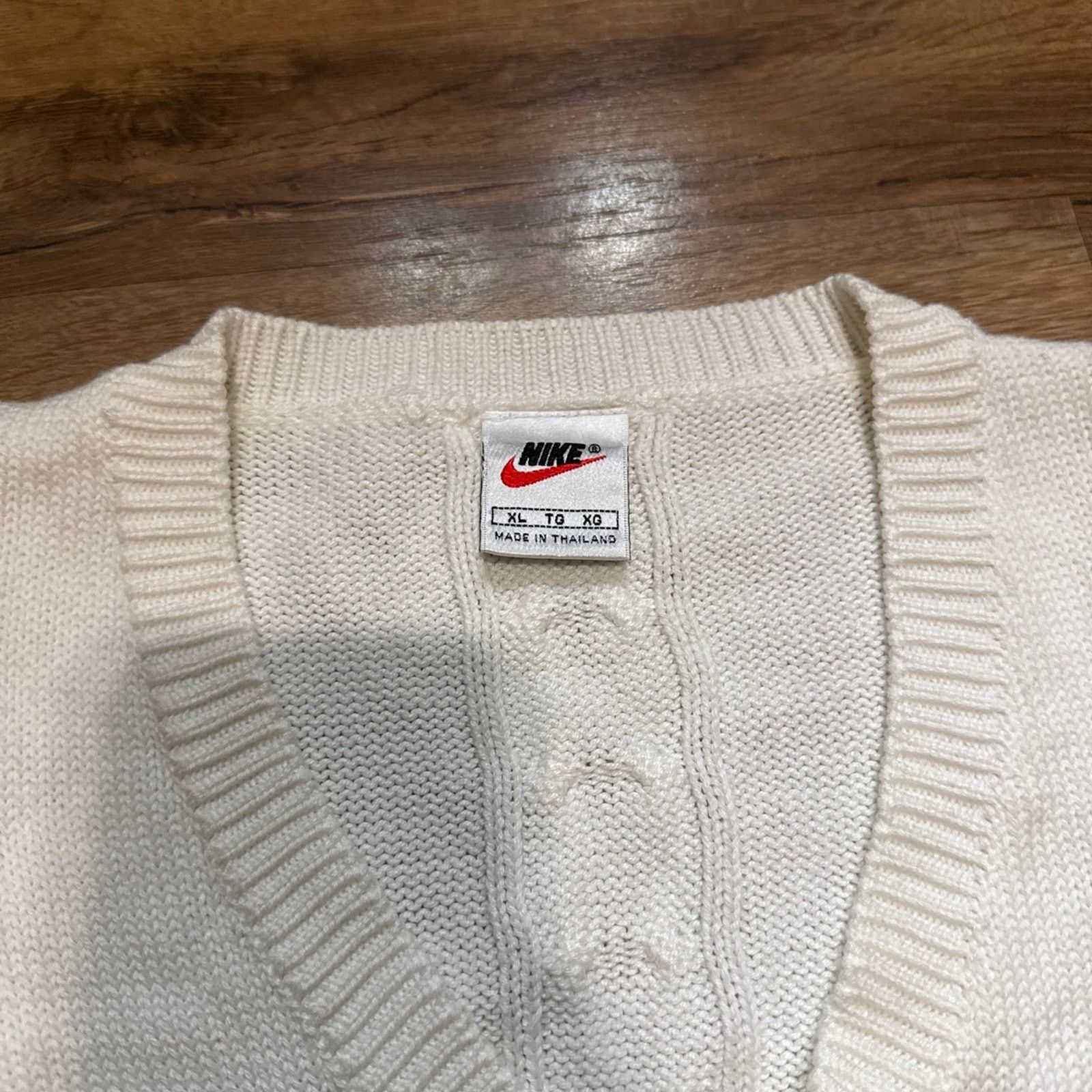 Nike 90s Nike Court Challenge Tennis Cable Knit Sweater Vest Size US XL / EU 56 / 4 - 5 Thumbnail