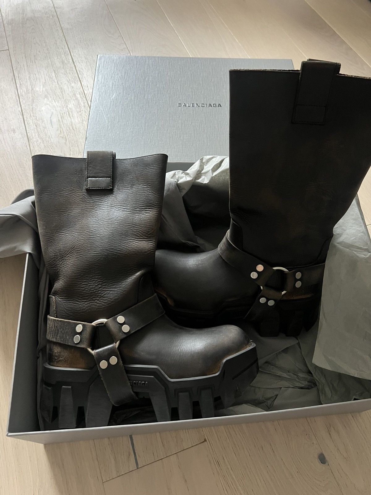 Balenciaga Bulldozer Harness Boots Worn Out Effect Size US 7 / IT 37 - 8 Thumbnail