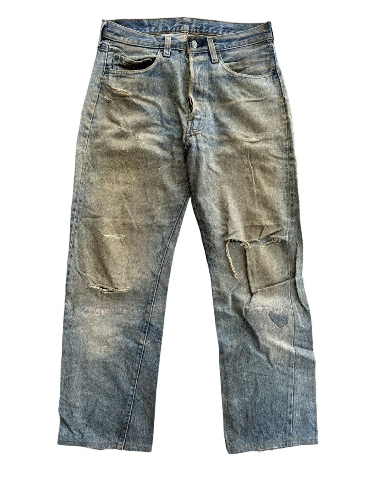 Levi's Vintage 80s Levi's 501 Selvedge Distressed Jeans Kurt Cobain Size US 31 - 1 Thumbnail