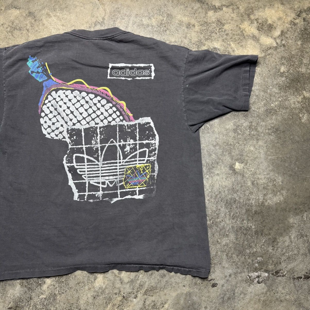 Adidas vintage 80s adidas tennis faded black baggy tshirt Size US XL / EU 56 / 4 - 3 Thumbnail