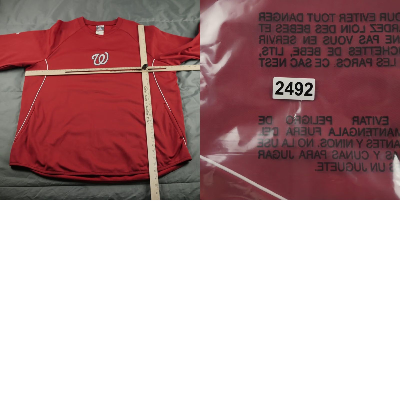 MLB VINTAGE? No. Washington Nationals Pullover Mens XL Red Majestic Therma Base MLB Baseball Sweater Size US XL / EU 56 / 4 - 10 Thumbnail