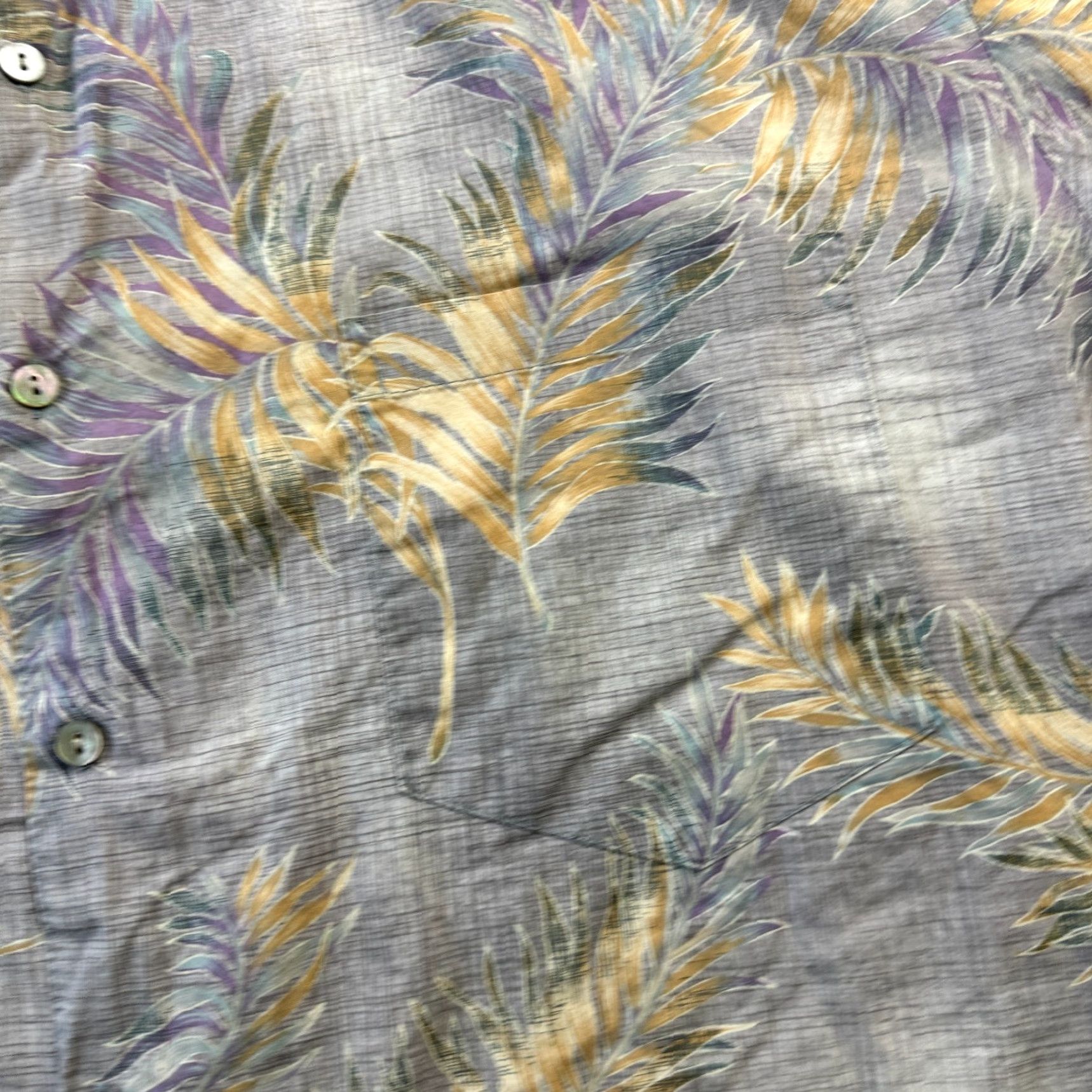 Tori Richard Tori Richard Shirt XL Gray Button-Up Mens Hawaiian Floral Cotton Lawn Short Sleeve Embroidered Casual Regular Fit Size US XL / EU 56 / 4 - 4 Thumbnail