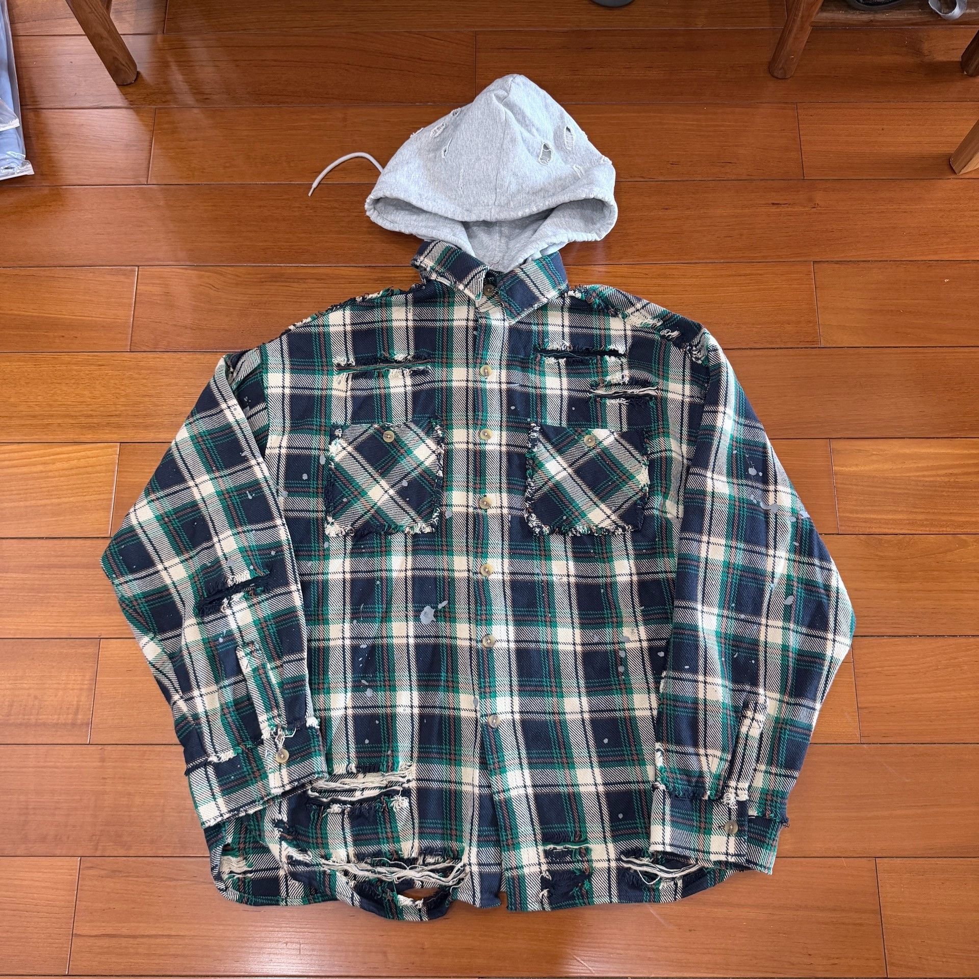 Other Distressed Plaid Cardigan Coat Size US M / EU 48-50 / 2 - 1 Thumbnail