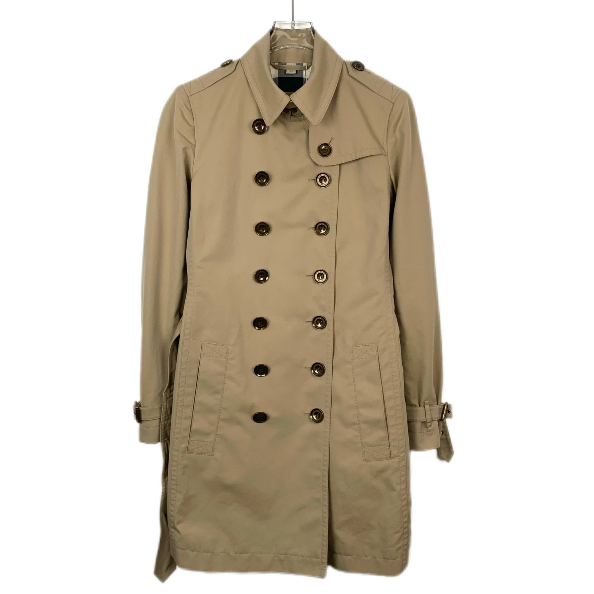 Burberry Burberry Brown Cotton Double-Breasted Belted Trench Coat (Si Size S / US 4 / IT 40 - 1 Thumbnail