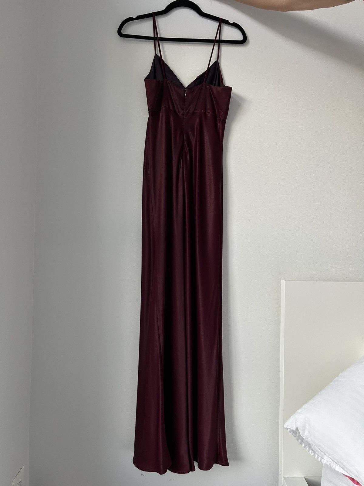 Vintage Onyx Nite Burgundy Satin Gown - Size 6 Size S / US 4 / IT 40 - 2 Thumbnail