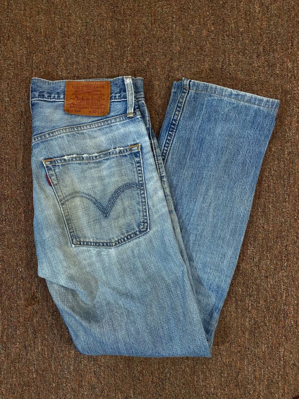 Levi's vintage levis 506 distressed reworked denim nice designq Size US 32 / EU 48 - 3 Thumbnail