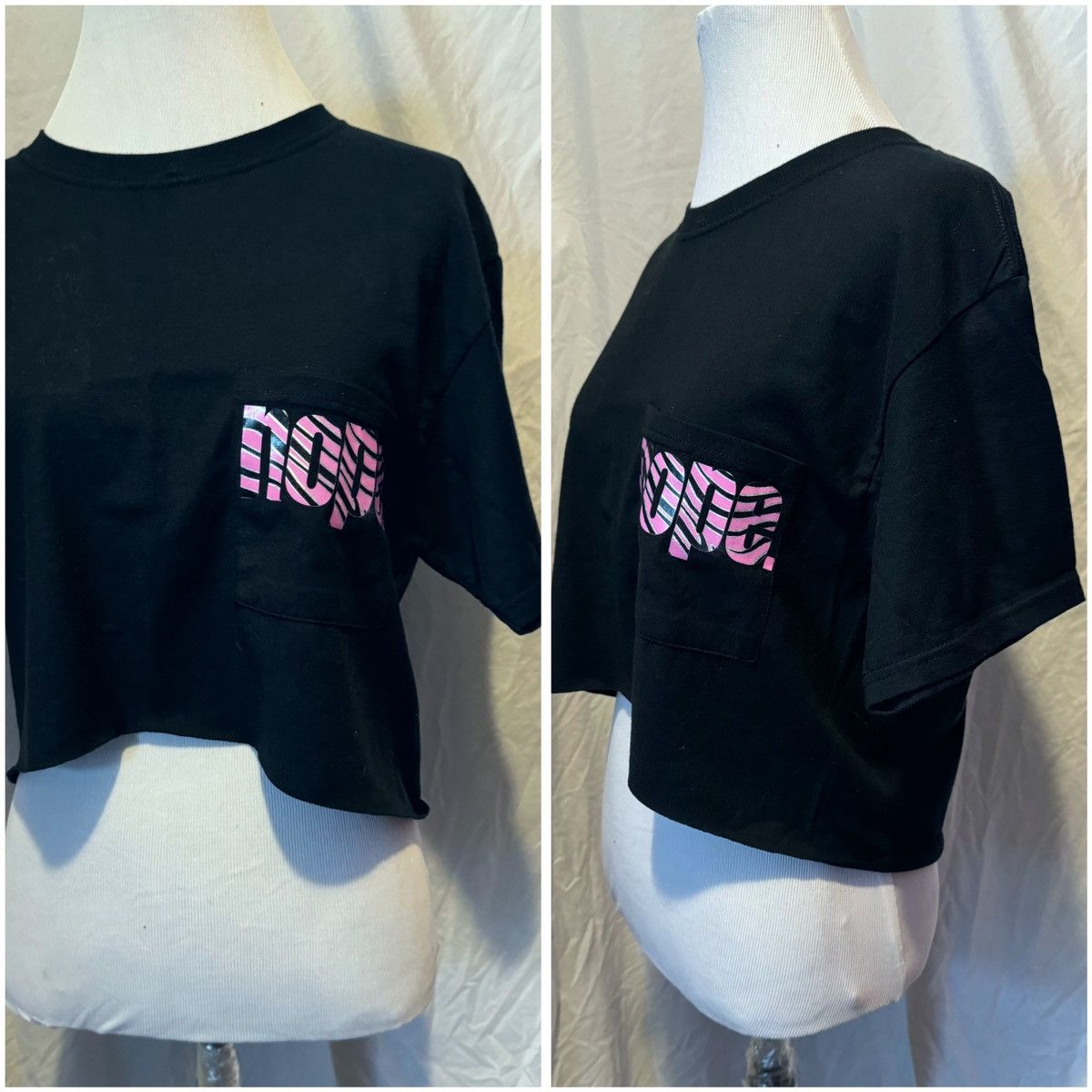 Other NOPE, Zebra Print, Black & Pink, Cropped Pocket Tee Size S / US 4 / IT 40 - 2 Thumbnail