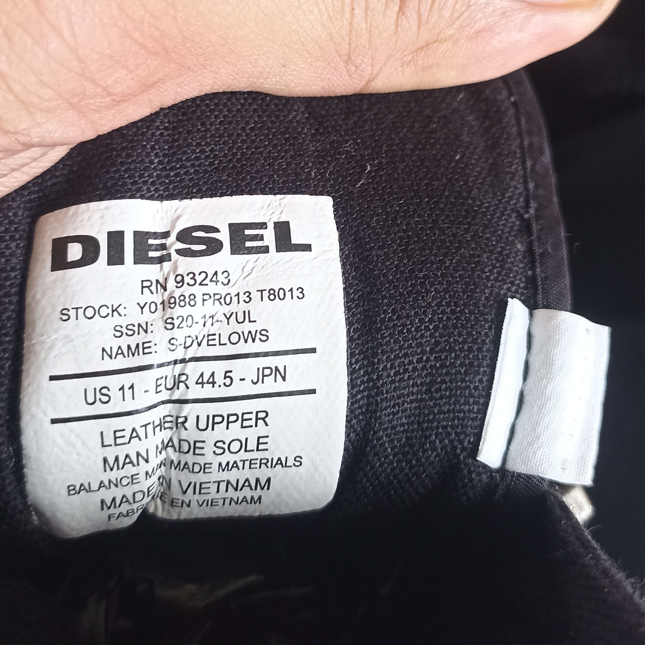 Diesel DIESEL S DVELOWS Fullblack Sneakers Size US 11.5 / EU 44-45 - 7 Thumbnail