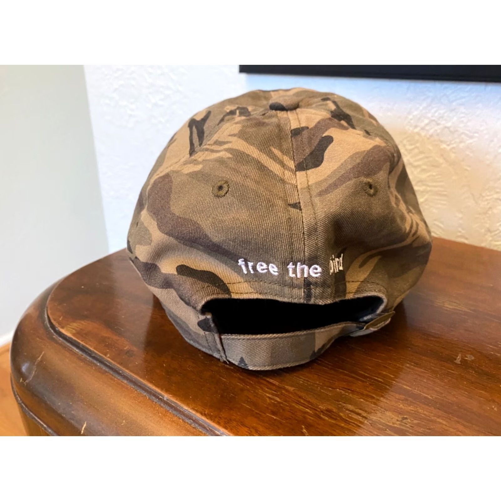 Vintage Birddogs THE DAD HAT “Free The Bird" Strapback Hat Cap Camo Hat, Adjustable, Men, Cotton, Dad Style, Camouflage, Solid, Brand Birddogs Size ONE SIZE - 3 Thumbnail