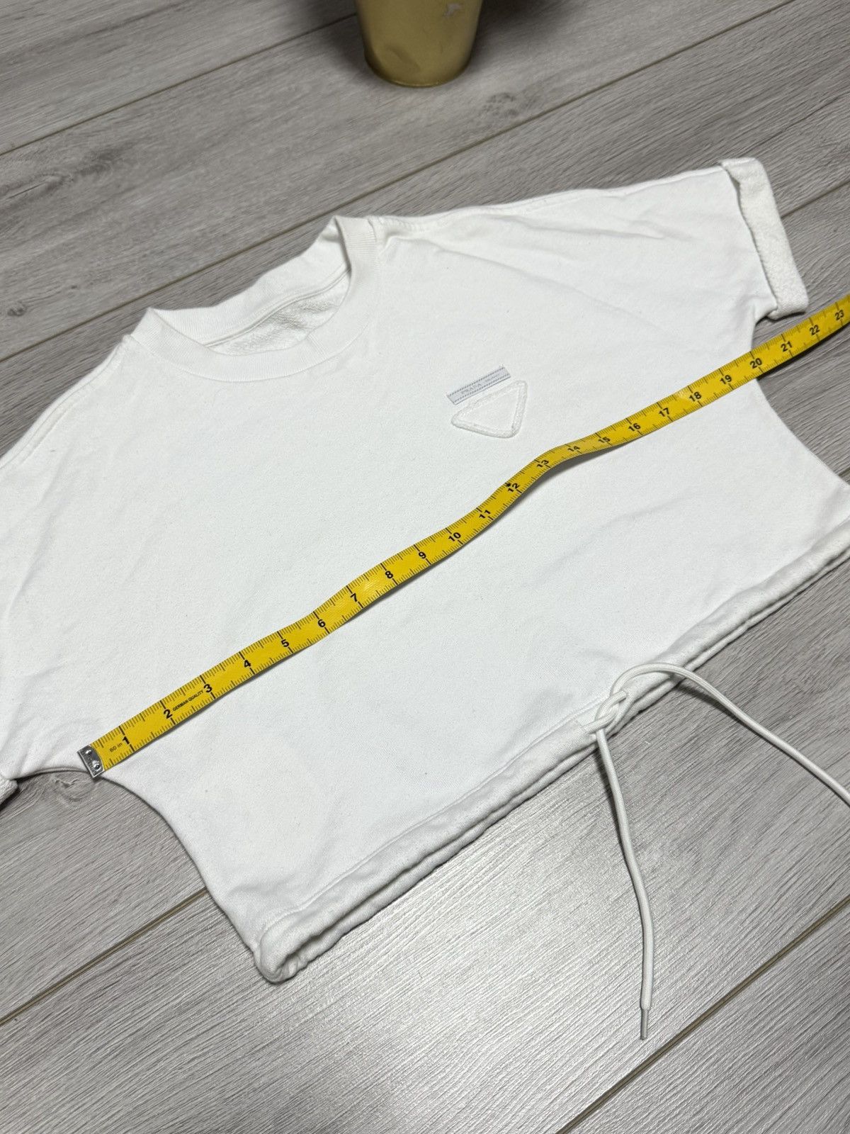 Prada Prada Milano crop top triangle logo tab sweatshirt Size L / US 10 / IT 46 - 12 Thumbnail