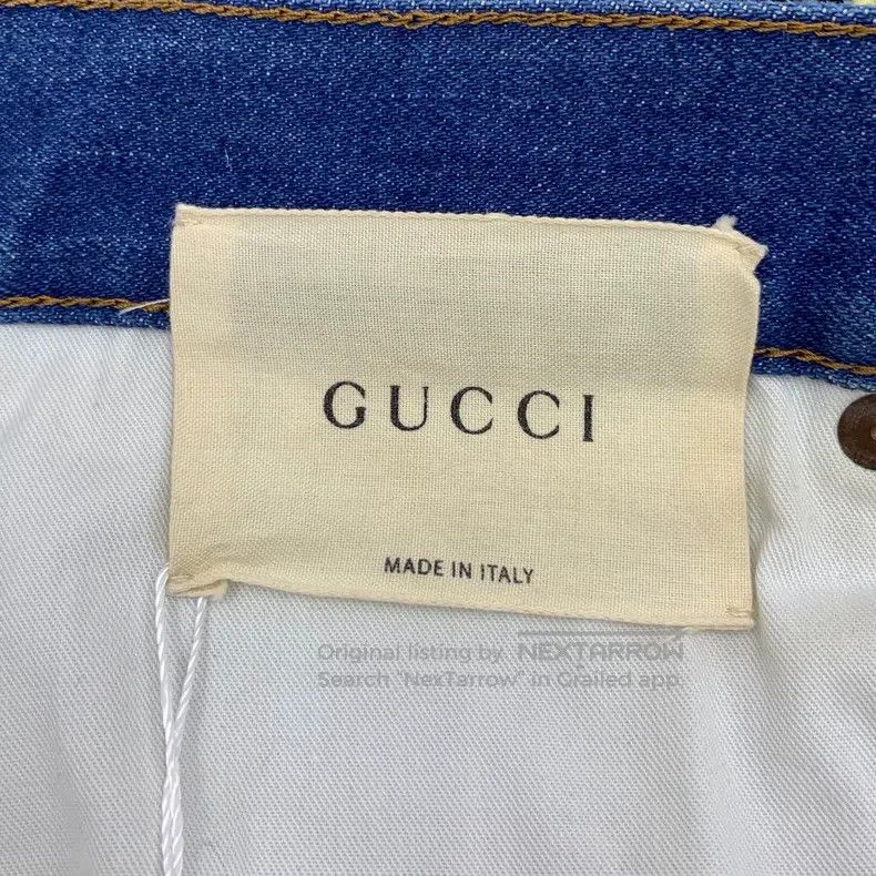 Gucci Gucci Dark blue floral tiger embroidered cotton casual den Size 42" / US 20 - 8 Thumbnail