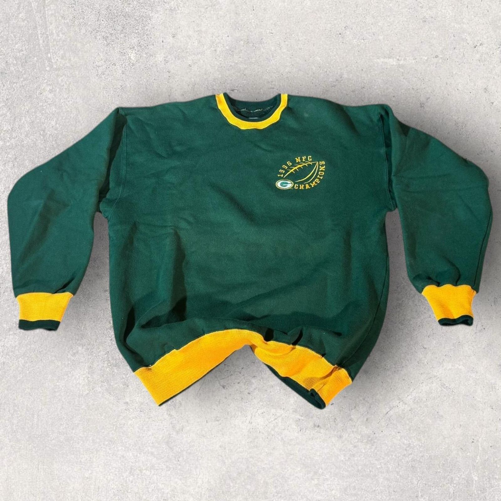 NFL × Vintage 1996 Green and Yellow Packers Crewneck Size US L / EU 52-54 / 3 - 1 Thumbnail