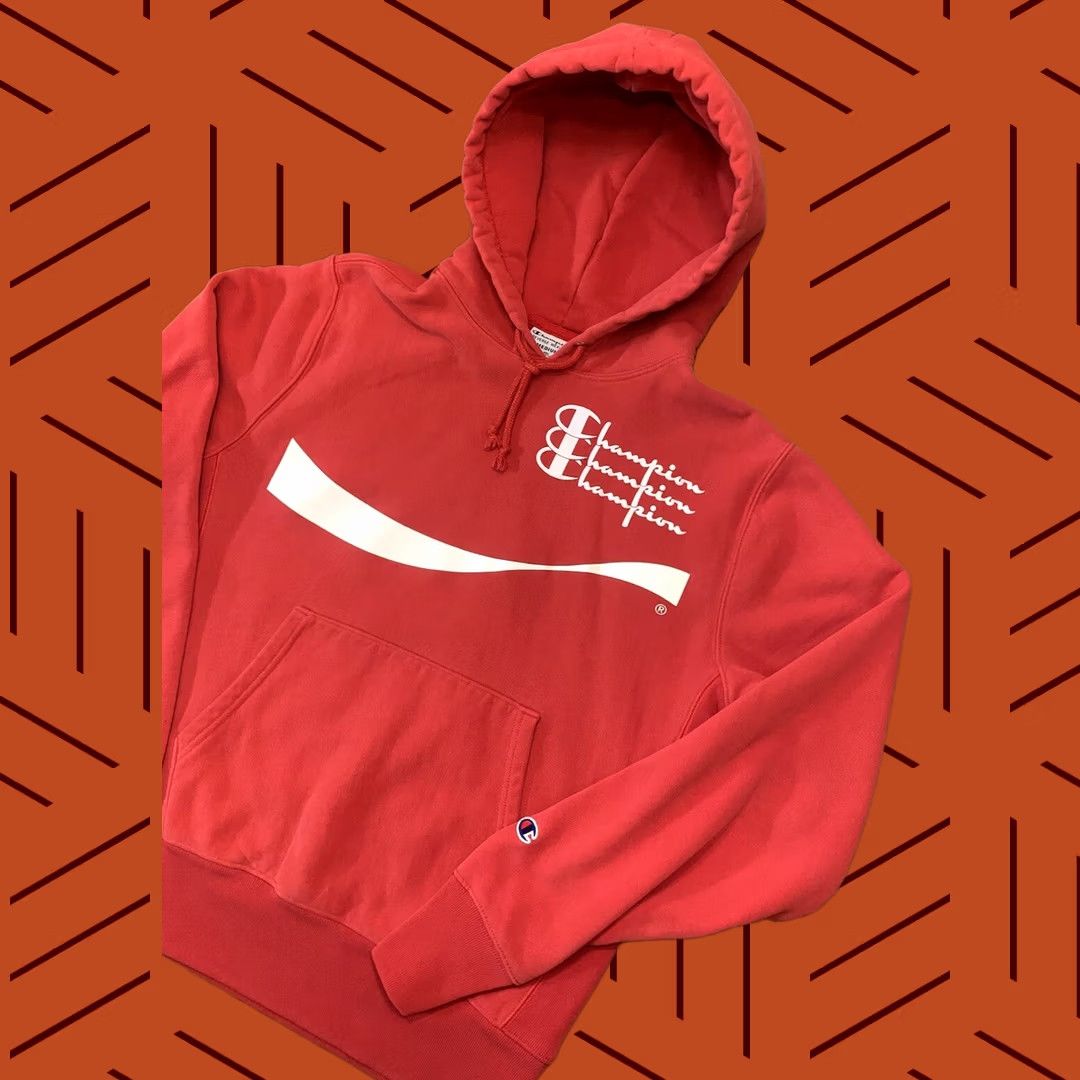 Champion × Pyrex Vision Champion X Pyrex Vision Red Hoodie | Grailed