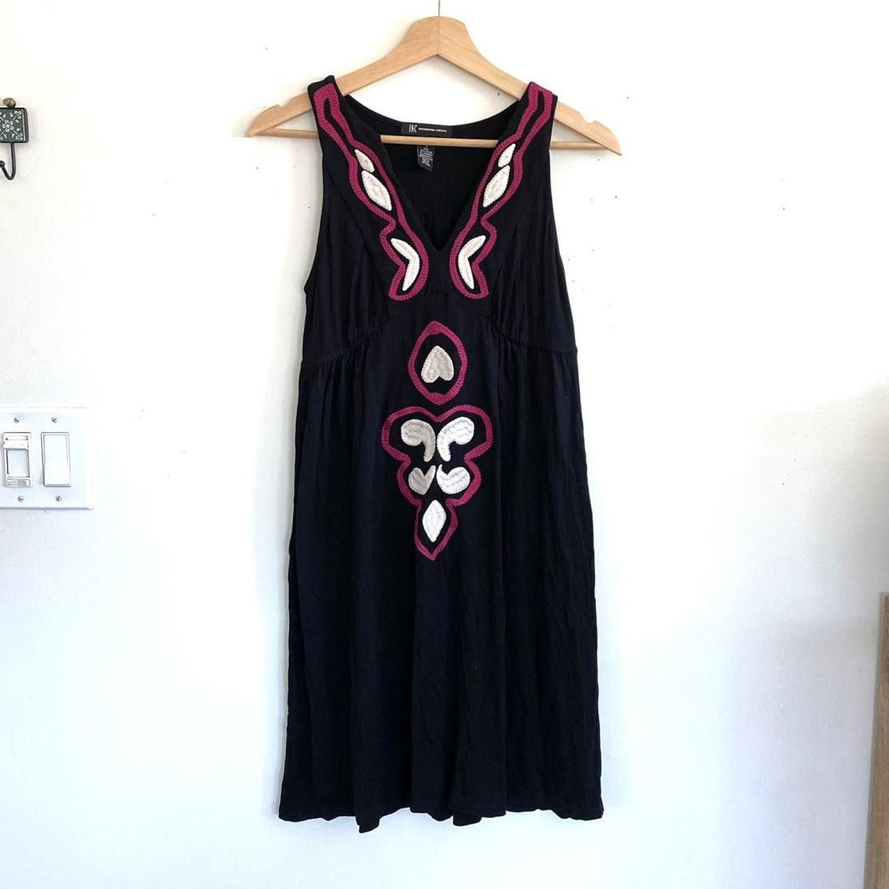 I.N.C INTERNATIONAL CONCEPTS BLACK PINK STITCH WORK DRESS SMALL Size S / US 4 / IT 40 - 2 Thumbnail
