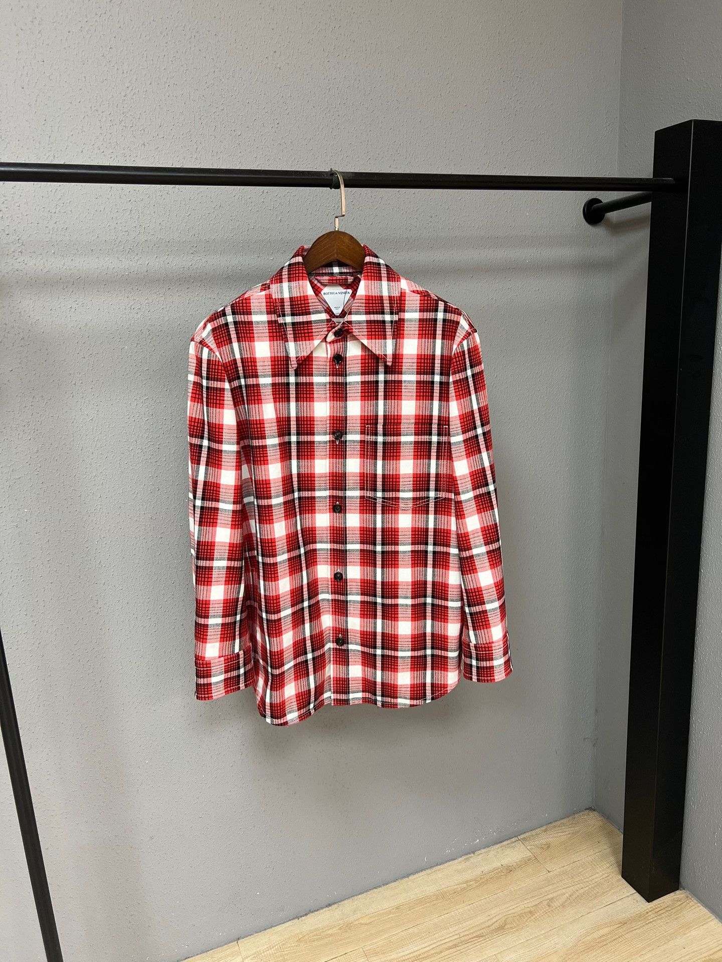 Bottega Veneta Bottega Veneta Runway Red Plaid Shirt Size US L / EU 52-54 / 3 - 1 Thumbnail