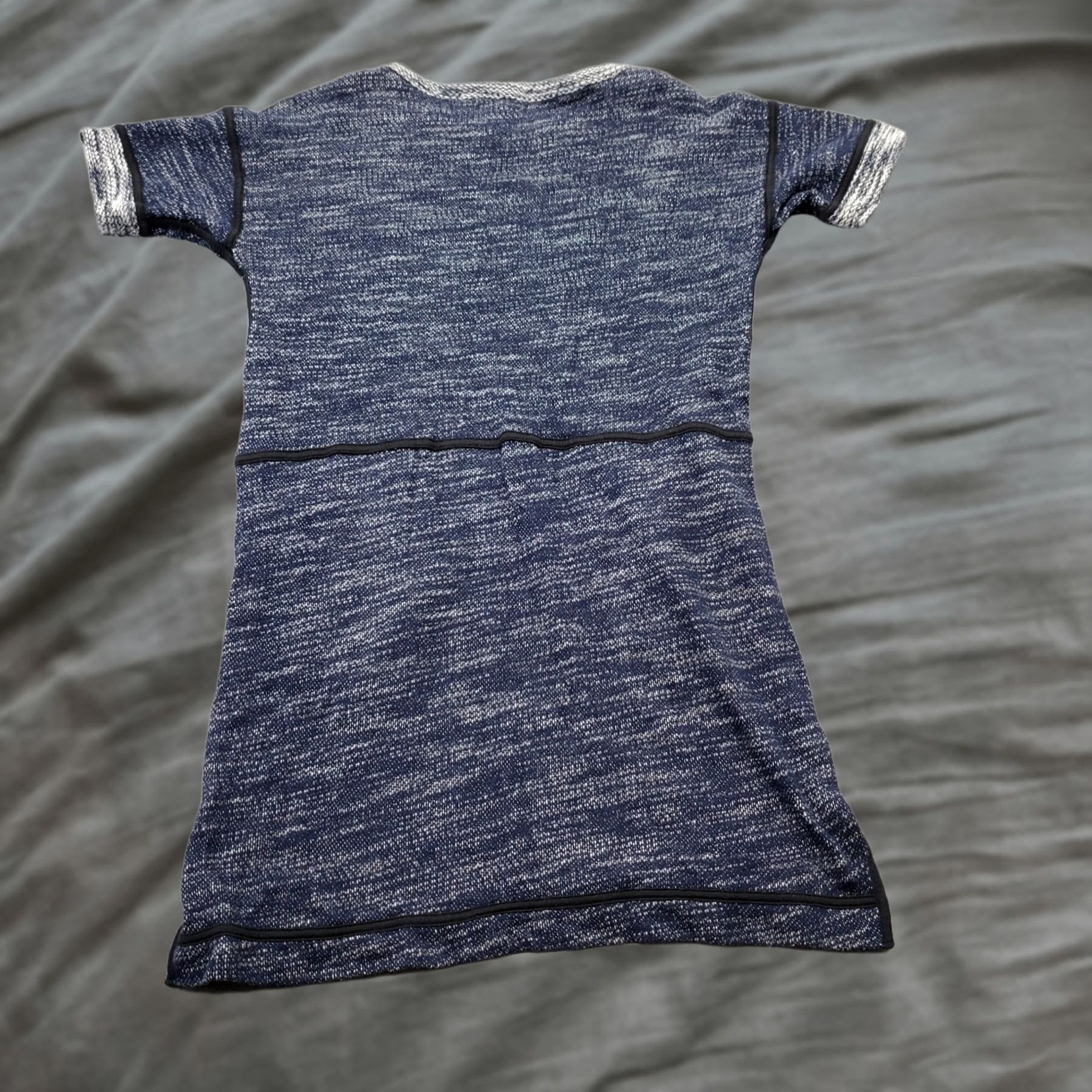 Madewell Madewell T-Shirt Dress Womens S Blue Space Dye High Low Slit Pullover Size S / US 4 / IT 40 - 1 Thumbnail