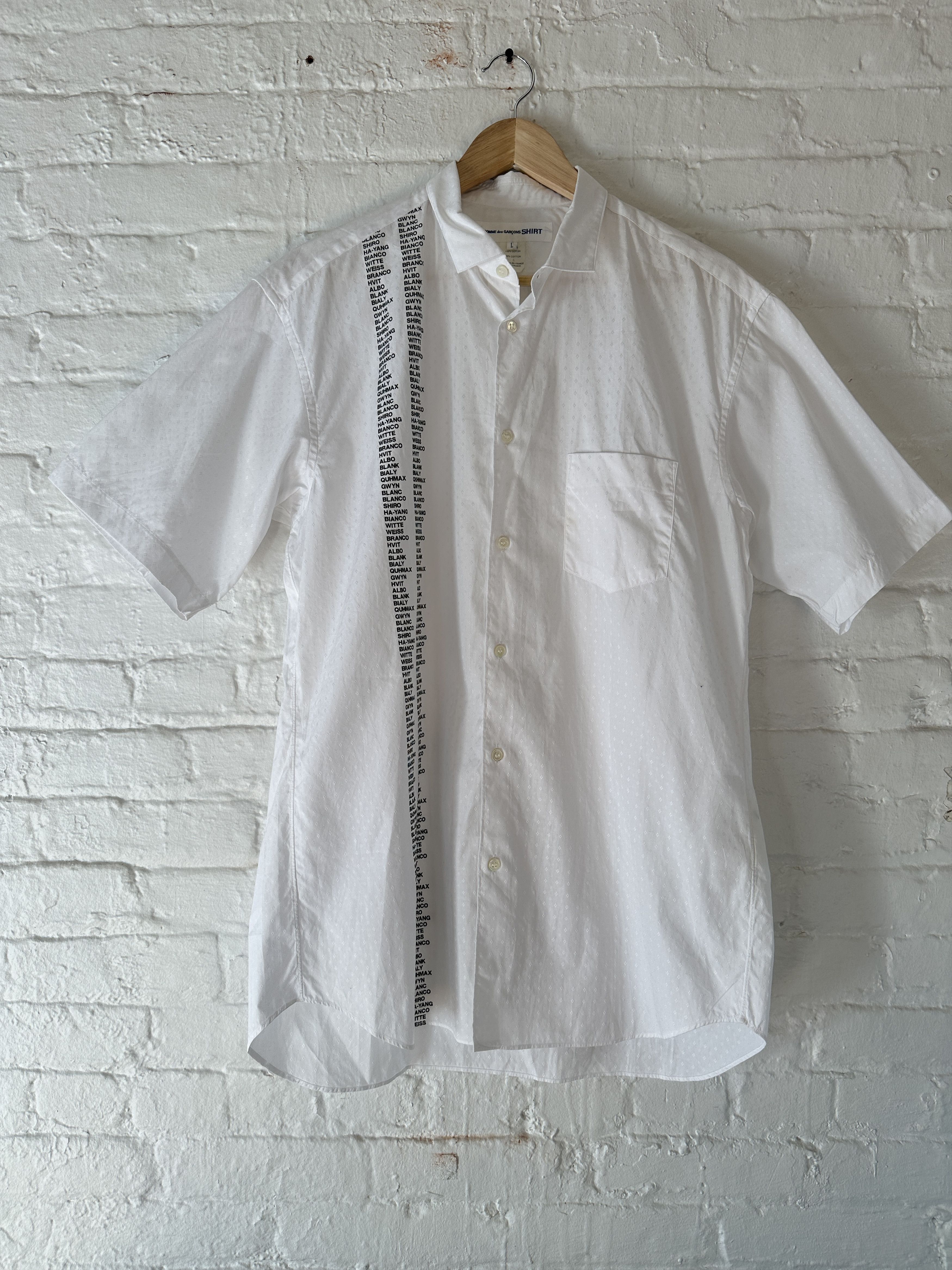 Comme des Garcons Comme des Garcons SHIRT Blanco Short Sleeve Button Up Shirt Size US M / EU 48-50 / 2 - 1 Thumbnail