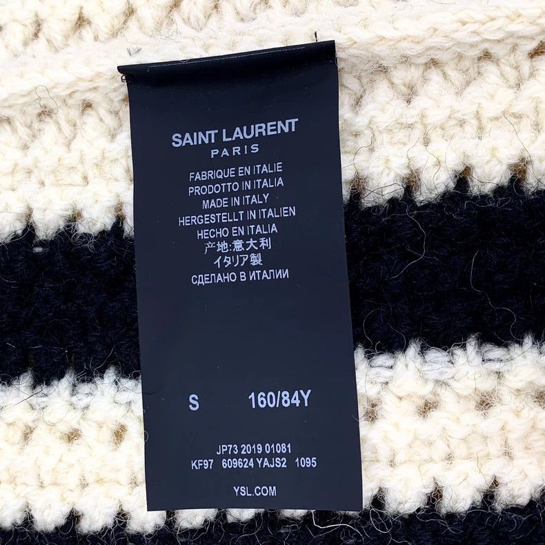Saint Laurent Colorblock striped wool hooded cutout cardiga