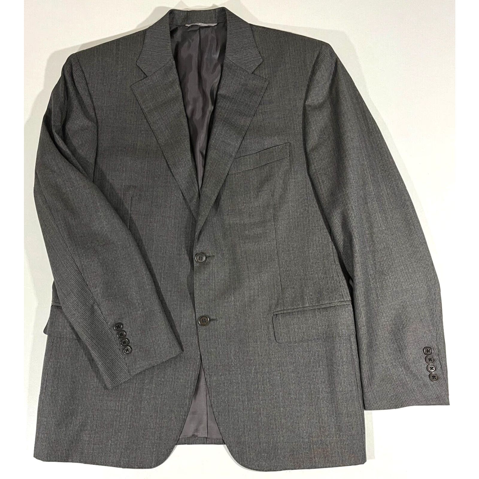Canali Canali Men’s Two-Button Sport Coat Jacket Wool Made in Italy Gray 44R Regular Suit Coat Mens Dress Jacket Size 44R - 4 Thumbnail