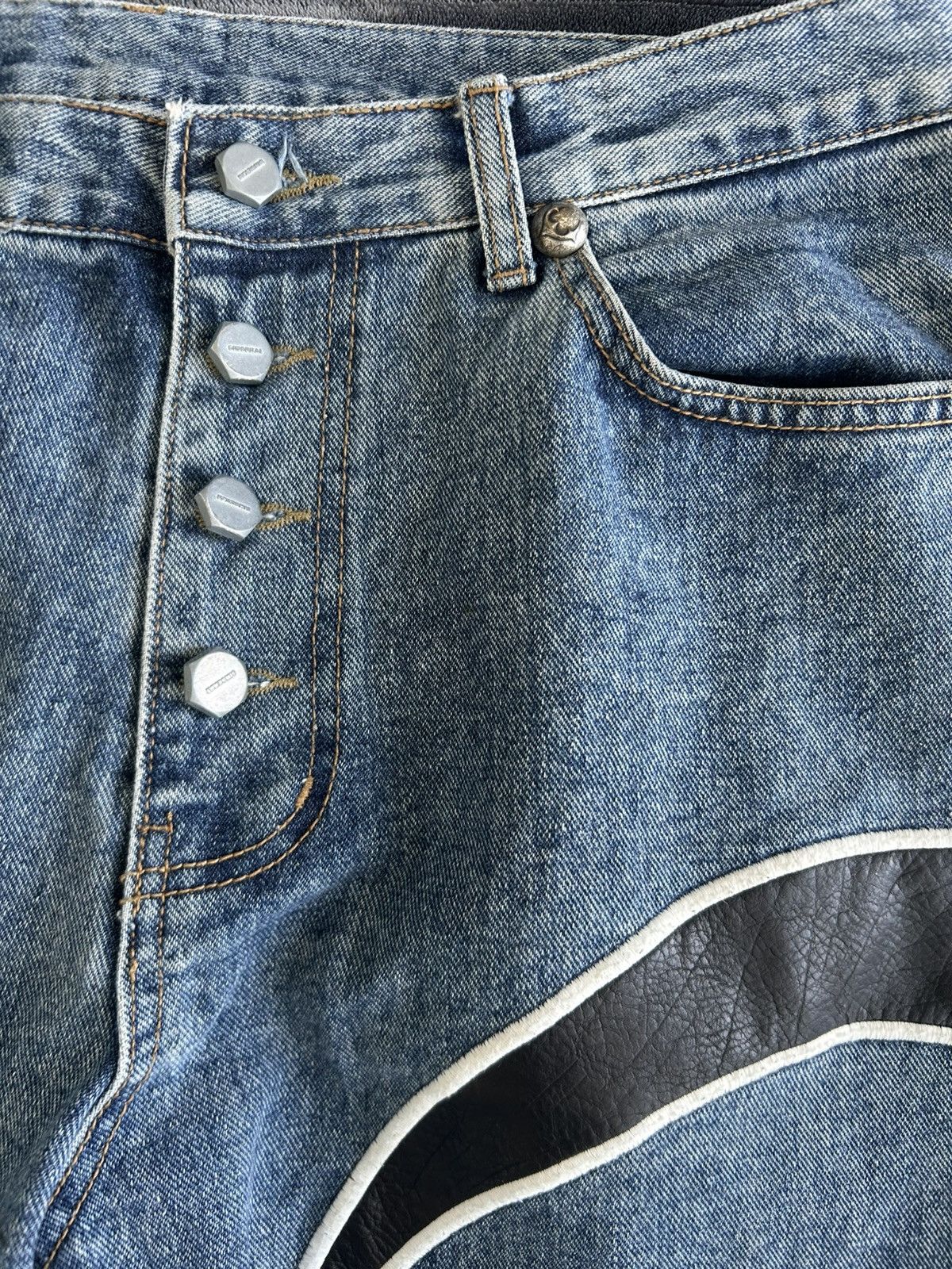 Thug Club Thug Club Leather Washing Denim Pants (Blue) Size US 34 / EU 50 - 2 Thumbnail