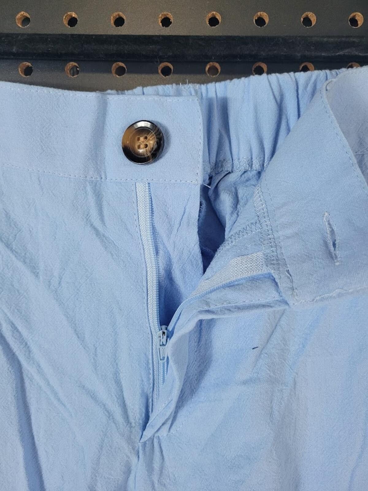 The Unbranded Brand Light Blue Wide Leg Pants - Small Size 28" / US 6 / IT 42 - 3 Thumbnail