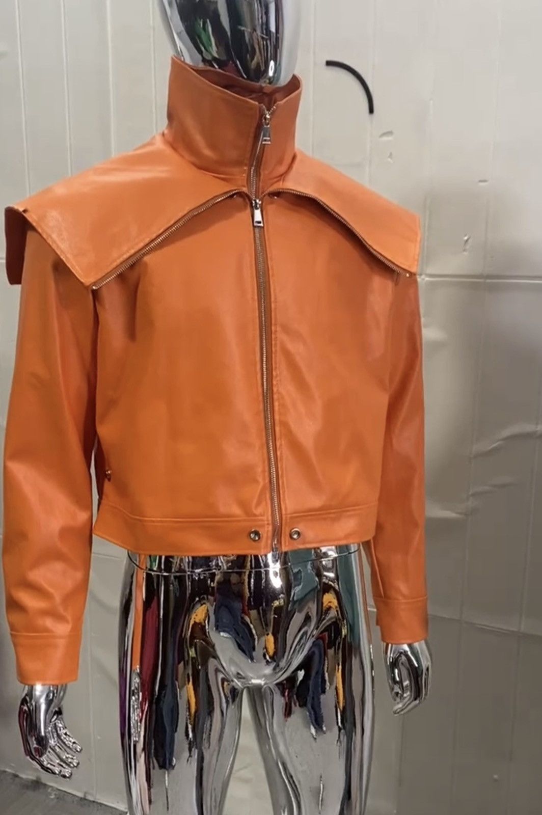Other Designer Oversized PU Leather Zipper Streetwear Jacket Size US M / EU 48-50 / 2 - 3 Thumbnail